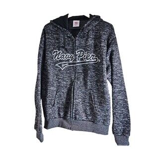 Dimco Apparel Size XL Navy Pier Chicago Sweatshirt Hoodie Gray Black Polyester